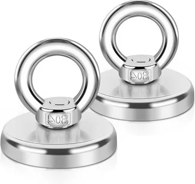 Produktbild von Famanu Neodymium Magnet Extra Stark 48mm - 2 Stück für Magnetfischen und Werkzeugaufbewahrung
