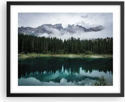 Produktbild von Gerahmtes Poster - Schwarzer Rahmen - Landschaft Berge Wolken - 50x40 cm - Wand Bild - Wanddeko - Wandbilder - Kunstposter - Wandposter - Bilderrahmen - Bilder - Kunstdruck - P2BAA50x40-4671