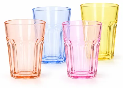 Productafbeelding van Excellent Houseware Trinkglazen Coloris - 4 stuks - Kleurenmix - 360 ml