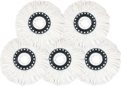 Produktbild von 5 Stück Ersatzkopf Disc Mop Clean für Wischmopp Stück Ersatz Set Kopf Spin Twist Mikrofaser Ersatzmop Hoher Kompatibel Ersatz-Moppköpfe Weiß