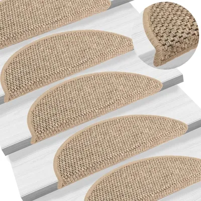 Produktbild von Treppenmatten Selbstklebend Sisal 15 Stk. 56x17x3cm Dunkelbeige
