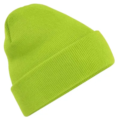 Image de Bonnet tricoté unie Beechfield pour adultes FK1482 (taille unique) (citron vert)