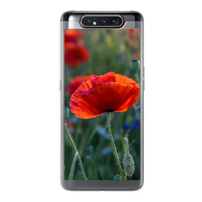Produktbild von MuchoWow® Handyhülle Schutzhülle Hülle für Samsung Galaxy A80 Bunte Mohnblumen in den Niederlanden Silikon Softcase Handy Hülle - Schutzdeckel