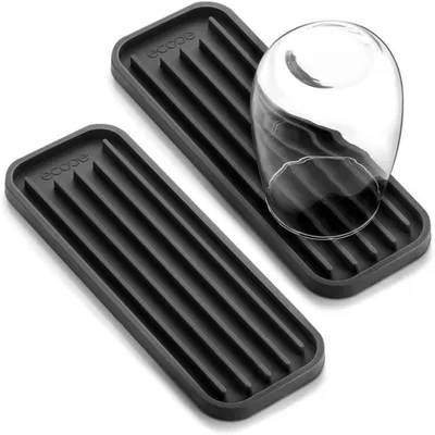 Produktbild von Silikon Abtropfmatte 2 Stück Grau 21,5 x 7,8 x 1 cm