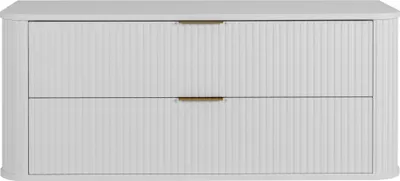 Zdjęcie produktu dla Szafka łazienkowa, biała + złoty uchwyt, 41,5 x 120 x 51,7 cm