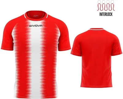 Produktbild von Sport-T-Shirt Givova Stripe Rot-Weiß Rot - M