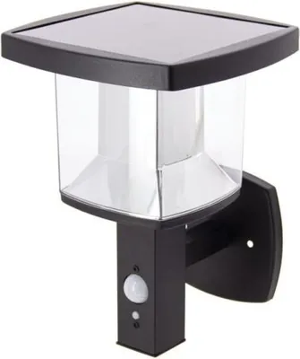 Produktbild von Schwarze quadratische Solar-Wandleuchte 600lm