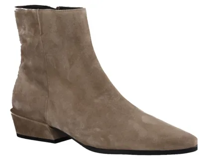 Image de Högl 2-102902 : Bottines, pour femmes, en cuir, couleur taupe (beige), modèle "Soft". Chaussures pour femmes, tendances actuelles, couleur beige, en cuir (velours), hauteur du talon : 25 mm