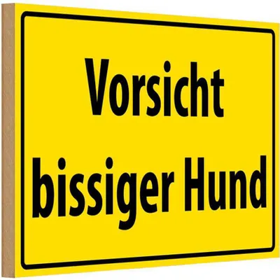Produktbild von vianmo Holzschild 12x18 cm Vorsicht bissiger Hund Tier Haustier