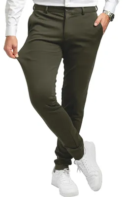 Productafbeelding van Omgoods - Slim Fit Heren Chino Broek in Donkergroen