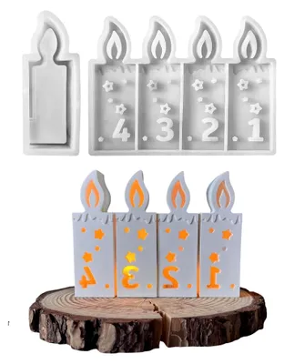 Produktbild von 2 Stück Silikonform für Adventskranz, Weihnachts-Gießformen aus Silikon zum Basteln von Kerzen
