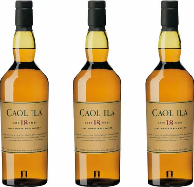 Produktbild von Caol Ila 18 Years / Jahre, 3er, Single Malt, Whisky, Scotch, Alkohol, Alokoholgetränk, Flasche, 43%, 700 ml, 647695
