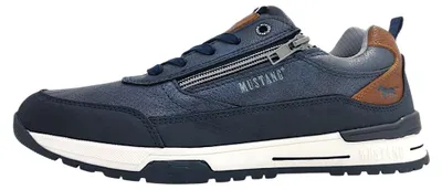 Image de Mustang - Chaussures de sport pour hommes, lacets, couleur bleue, style décontracté