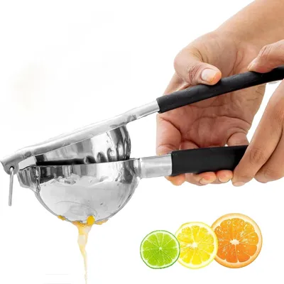 Produktbild von Zitronenpresse, manuelle Handpresse - Zitruspresse für Zitronensaft, Limettenpresse, massive Hand Saftpresse, Entsafter robust & langlebig - Edelstahl