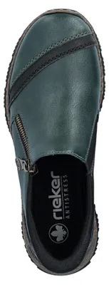 Produktbild von Rieker Damen Komfort Slipper Schlupfschuh mit Reißverschluss N3265, Größe:38 EU, Farbe:Grün