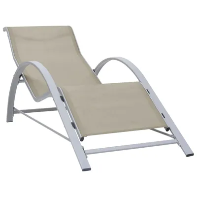 Image de The Living Store Chaise longue Textilène et aluminium Crème