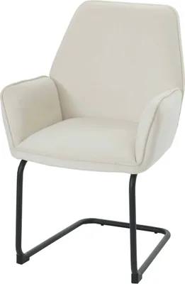 Produktbild von Freischwinger HWC-G67, Esszimmerstuhl Küchenstuhl Stuhl, Stoff/Textil  MVG  creme-beige