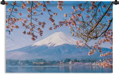 Produktbild von MuchoWow® Wandteppich Wandbehang Blick auf den Berg Fuji im asiatischen Japan 90x60 cm Tapisserie Dekoration Wandtuch - Wandskulpturen - Bildteppich