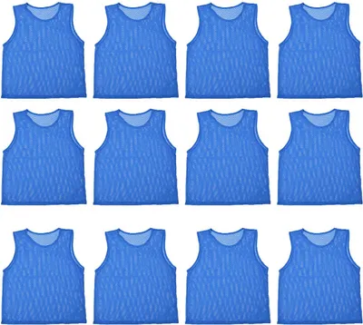 Produktbild von 12 Stück Outdoor-Sportwesten Scrimmage Fußball Fußballtraining Atmungsaktives Trikot für Erwachsene dunkelblau