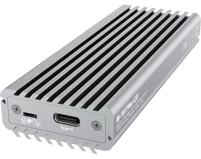Produktbild von ICY BOX IB-1817Ma-C31, Type-C® USB 3.2 Gen 2 zu PCIe NVMe M.2 2230/2242/2260/2280 SSD Gehäuse mit Schreibschutz, SSD-Gehäuse, M.2, PCI Express 3.0, 10 Gbit/s, USB Anschluss, Silber