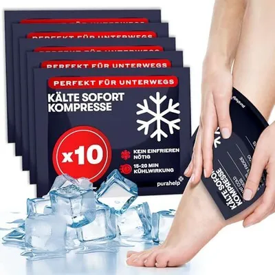 Produktbild von Kühlpads zum Knicken (10 Stück) - 12 x 15 cm - Einweg Kältekompresse für Verletzungen & Schwellungen - Für Sport & Outdoor