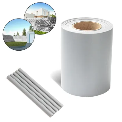 Produktbild von Sichtschutzstreifen Zaun Folie Blickdicht Dick PVC Doppelseitiger Reflexionsarm Sonnenschutz Sichtschutzfolie 6 Rollen á 70m x 19cm Grau