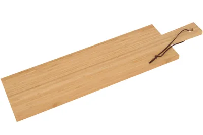 Produktbild von Bambus Schneidebrett mit Griff 61x16 cm Holzbrett Speisebrett Holz Servierbrett