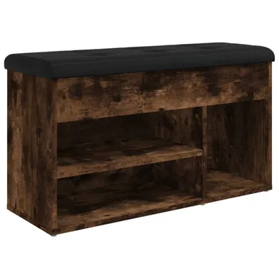 Obrázok produktu pre vidaXL Lavica na topánky smoke oak 82x32x45,5 cm materiál na báze dreva
