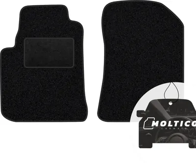 Produktbild von moto-MOLTICO Vorne Fußmatten Auto Velours Autoteppiche Schwarz Automatten Set 2-teilig passend für Rover 75 1999-2005