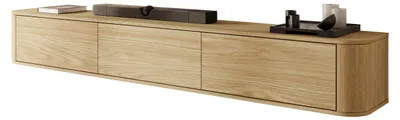 Produktbild von MIRJAN24 TV-Lowboard Hange, Stilvoll Wohnzimmer, Lowboard mit drei Drehtüren (Farbe: Geölte Eiche)
