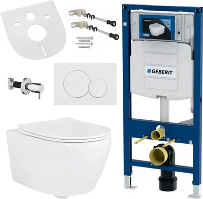 Produktbild von Geberit Hänge Wand Dusch WC Spülrandlos Toilette Taharet/Bidet Ventil Vorwandelement Set