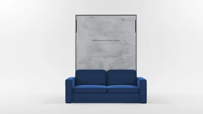 Zdjęcie produktu dla Półkotapczan pionowy "Invento Nova 140V" (140x200) szary beton z sofą Magic Velvet