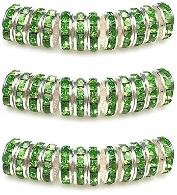 Obrázek produktu pro 10mm kulaté korálky, šperkové korálky se strassem, distanční korálky pro náramky a náhrdelníky (zelené s ovocným motivem), 100 kusů
