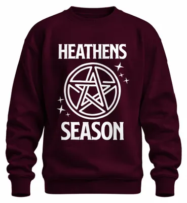 Zdjęcie produktu dla HEATHENS SEASON Pentagramm Pentakel Wicca Heidentum Gothic Okkult Uni  Bluza Pullover, bordowy, S