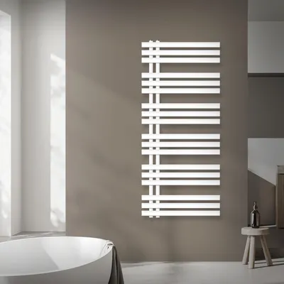 Zdjęcie produktu dla Grzejnik łazienkowy LuxeBath Design, 600x1400 mm, biały, z zestawem montażowym, bez elementu grzejnego