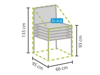 Produktbild von Perel Schutzhaube für Stapelstühle 66 x 95 x 133 cm, wasser- und UV-beständig, robuste Abdeckung für