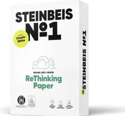 Produktbild von Steinbeis K1206666080B No. 1 - Classic White - Recyclingpapier, A3, 80g, weiß, 2500 Blatt