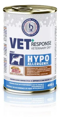 Productafbeelding van VET RESPONSE Hypoallergenic duck dog food 400g