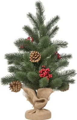 Produktbild von HOMCOM Weihnachtsbaum 50 cm Christbaum 55 Zweige stabil PE Zement Grün