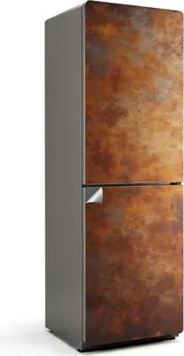 Zdjęcie produktu dla Metaliczna tekstura z rdzą - Naklejka na lodówkę - Naklejka na lodówkę - Dekoracja lodówki - Samoprzylepna folia na lodówkę - Dekoracja kuchni - 60x180 cm