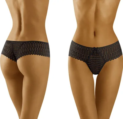Produktbild von Wolbar Damen Slip Brazilian Spitze Unterhose Unterwäsche WB421, Schwarz, M