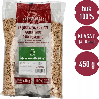 Obrázok produktu pre Drevené štiepky na údenie/grilovanie, BUK, 450 g