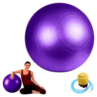 Produktbild von 75 cm Yogaball aus PVC für Pilates und Stabilitätstraining mit Luftpumpe