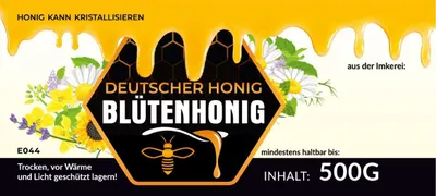 Produktbild von IMKERSHOP Selbstklebende Etiketten für Blütenhonig 100 Stück/1 Packung