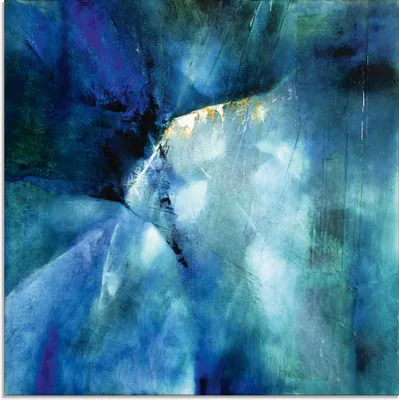 Produktbild von ARTland Glasbild Komposition in blau Größe: 20x20 cm