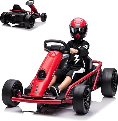 Zdjęcie produktu dla Gokart elektryczny dla dzieci drift na baterię 24V czerwony