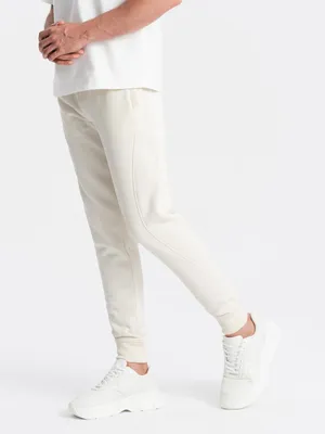 Zdjęcie produktu dla Ombre Clothing Męskie spodnie dresowe Siomon kremowe L