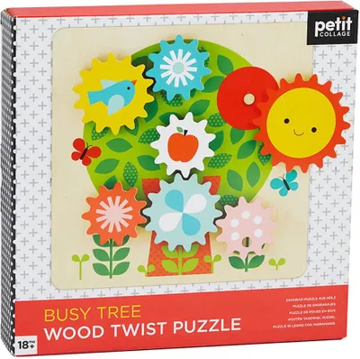Produktbild von Petit Collage Drehpuzzle Aus Holz: Geschäftiger Baum Durchsichtig  Durchsichtig One Size