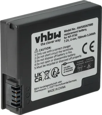 Produktbild von vhbw Akku Ersatz für Sony NP-FF51, NP-FF50 für Videokamera Camcorder (700 mAh, 7,2 V, Li-Ion)