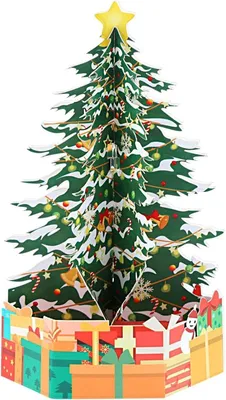 Image de Cartes de vœux 3D Pop Up Set 16 pièces Enveloppe Carte de vœux Arbre de Noël
